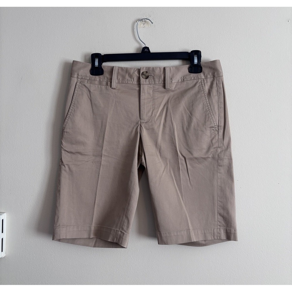 Banana Republic Bermuda Shorts Tan Khaki Womens 4 Cotton Preppy Neutral Summer
